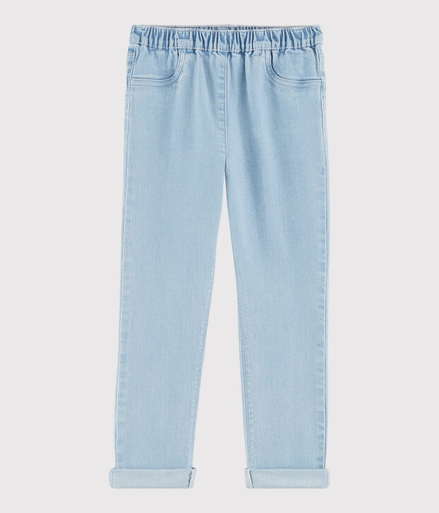 Pantaloni slim in molleton bambina blu