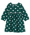 Abito a maniche lunghe da bebè femmina a pois verde SOUSBOIS/bianco MARSHMALLOW CN