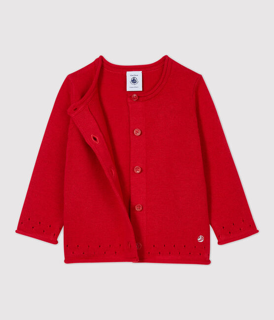 Cardigan in tricot bebè. rosso TERKUIT