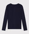 T-shirt Iconica a maniche lunghe a coste tinta unita donna blu SMOKING