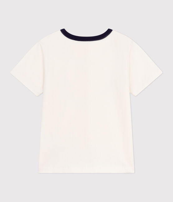 T-shirt a maniche corte con stampa bambino ecru MILK