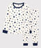 Pigiama a stelle bambina/bambino in cotone bianco MARSHMALLOW/blu MEDIEVAL