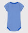 Body a maniche corte bebè millerighe in cotone blu PERSE/bianco MARSHMALLOW