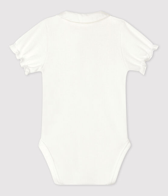 Body bebè a manica corta con colletto in cotone bianco MARSHMALLOW