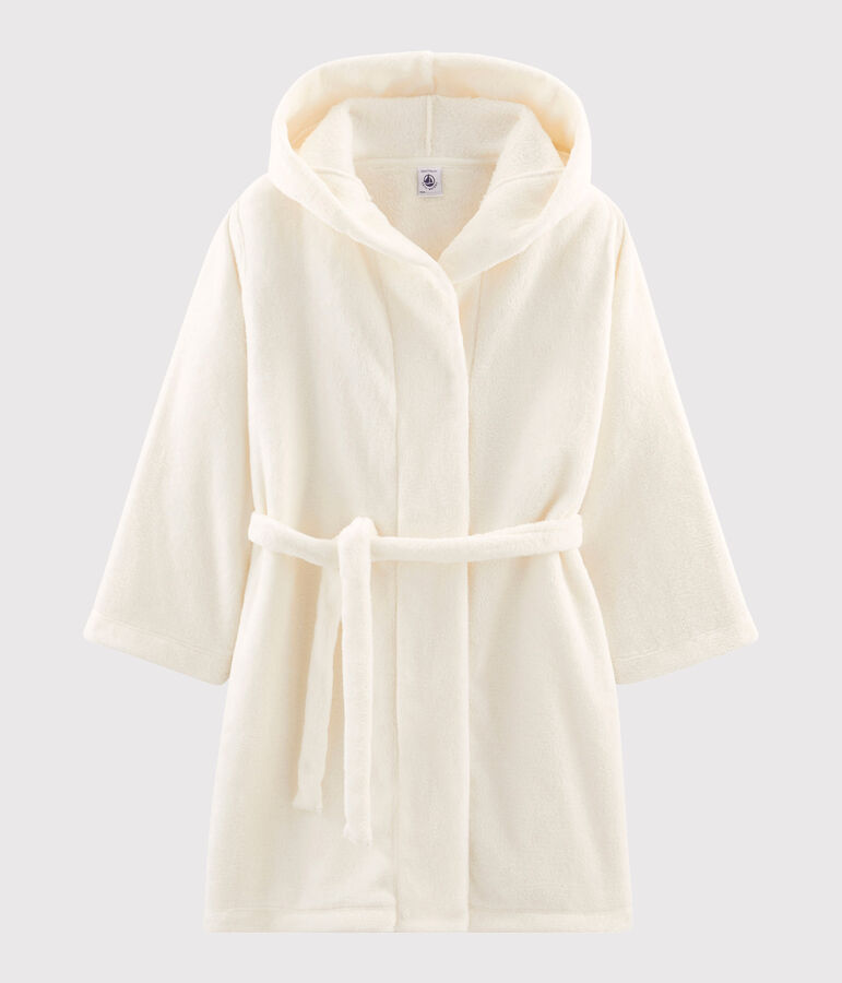 Vestaglia in pile da bambino bianco MARSHMALLOW