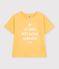 T-shirt a maniche corte con stampa bambino giallo