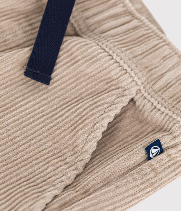 Pantaloni dritti in velluto bambino beige
