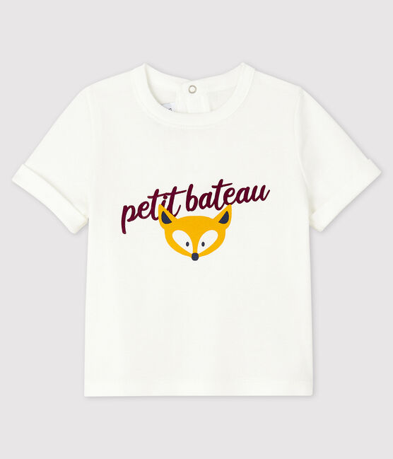 T-shirt bebè maschio bianco MARSHMALLOW