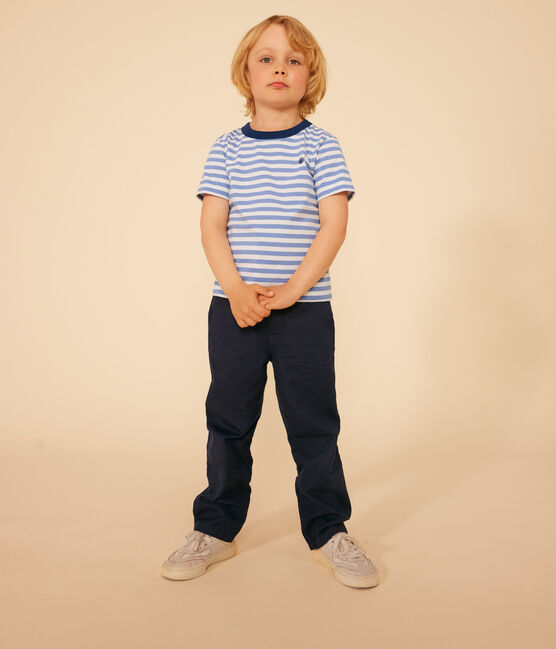 T-shirt a righe in jersey leggero bambino GAULOISE/ MARSHMALLOW