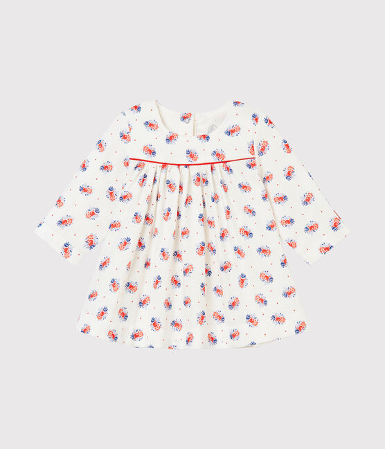 Abito per bebé femmina in tubique stampato bianco LAIT/bianco MULTICO