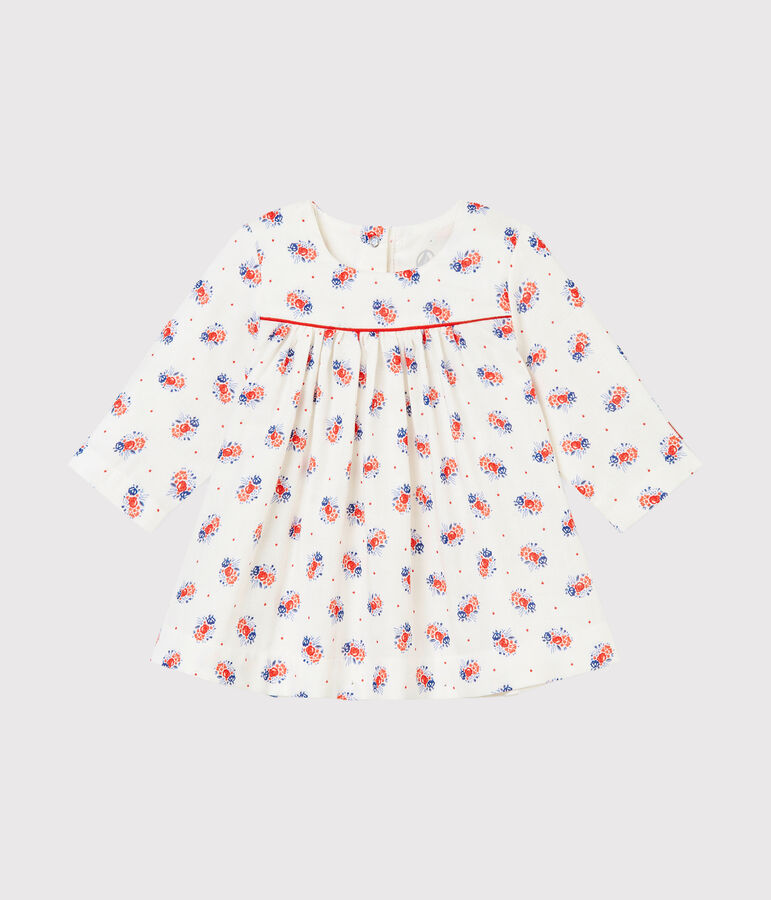 Abito per beb&eacute; femmina in tubique stampato bianco/multicolore