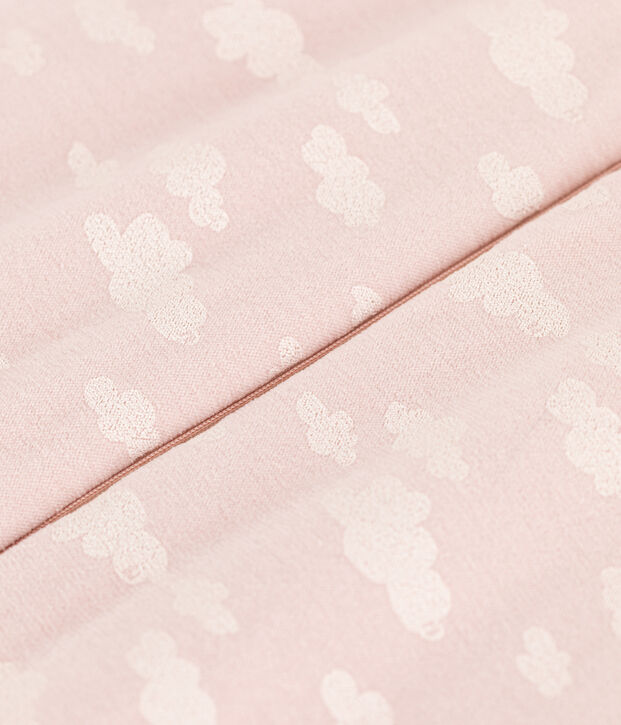 Sacco nanna beb&egrave; in velluto con motivo nuvole TOG 2 rosa/bianco