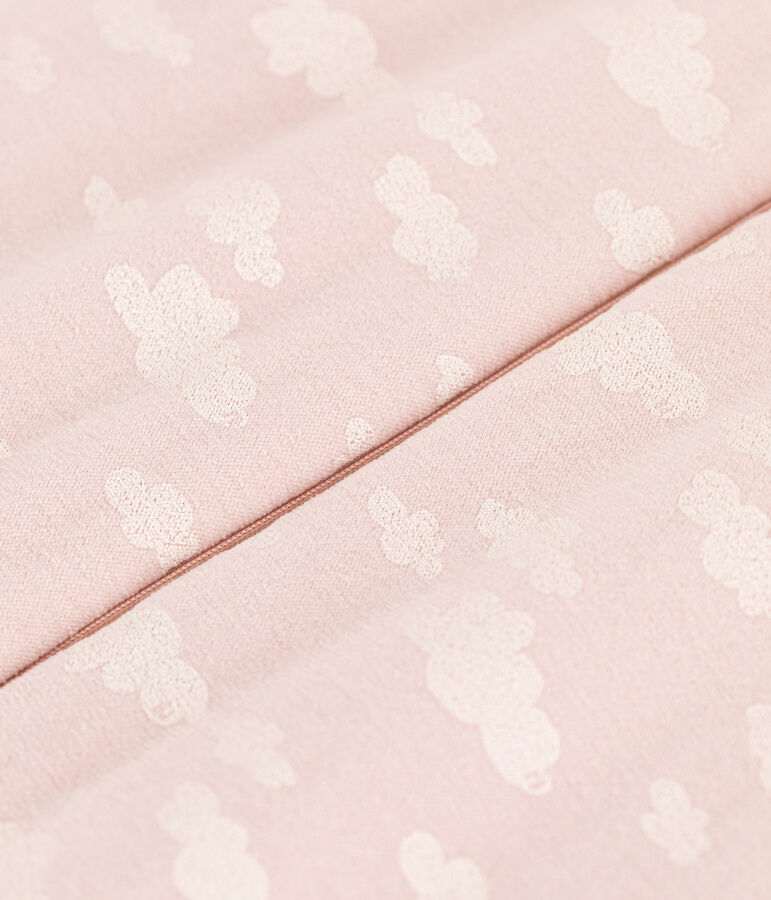Sacco nanna beb&egrave; in velluto con motivo nuvole TOG 2 rosa/bianco