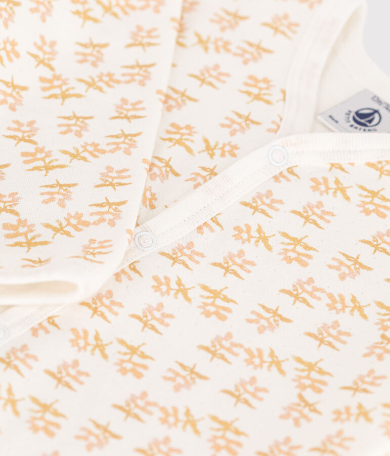 Pigiama beb&egrave; in tubique a fiori bianco MARSHMALLOW/bianco MULTICO