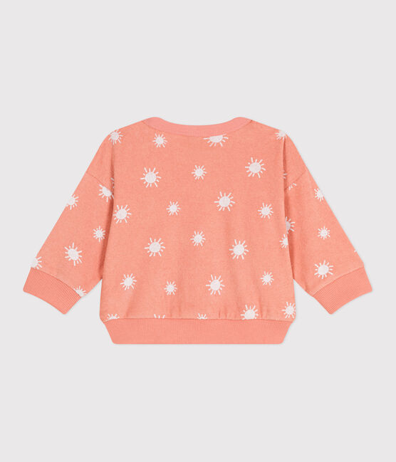 Felpa in spugna di cotone con soli stampati neonato arancione ABRICOT/ MARSHMALLOW