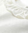 Blusa traforata manica corta in cotone bebè femmina bianco MARSHMALLOW