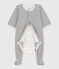 Bodyjama a righe bebé in cotone bianco MARSHMALLOW/blu SMOKING