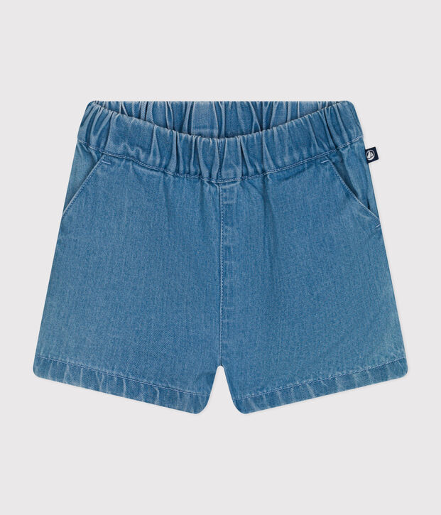 Shorts in denim leggero per beb&egrave; blu