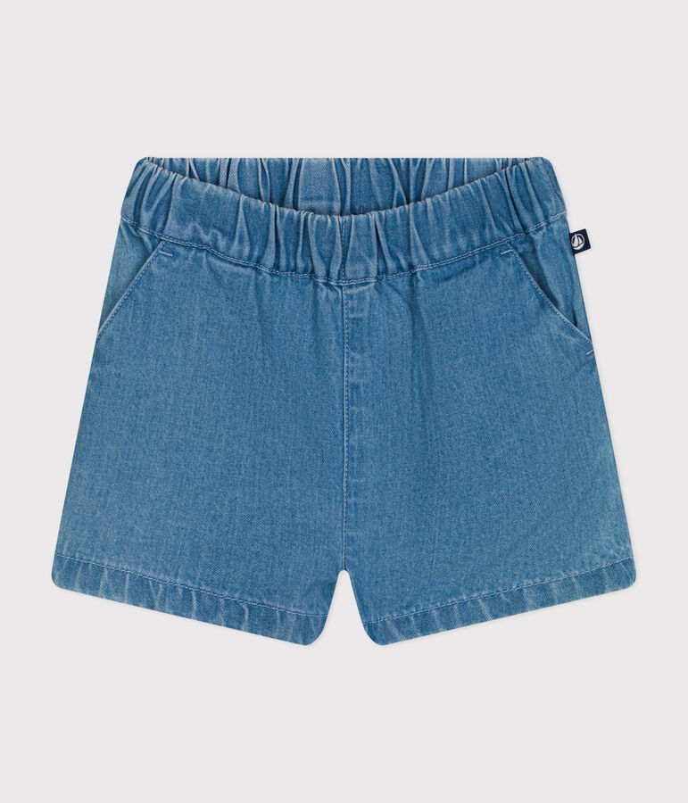 Shorts in denim leggero per beb&egrave; blu
