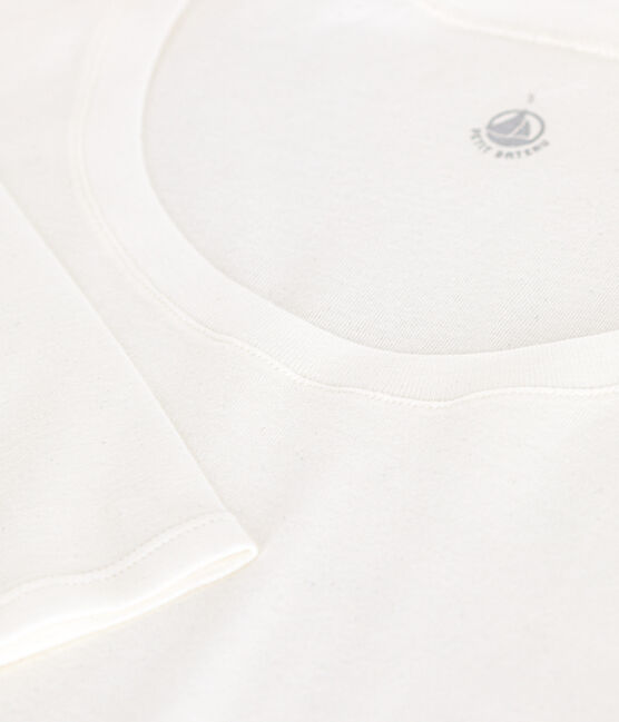 T-shirt a maniche lunghe con scollo a ballerina donna   bianco MARSHMALLOW