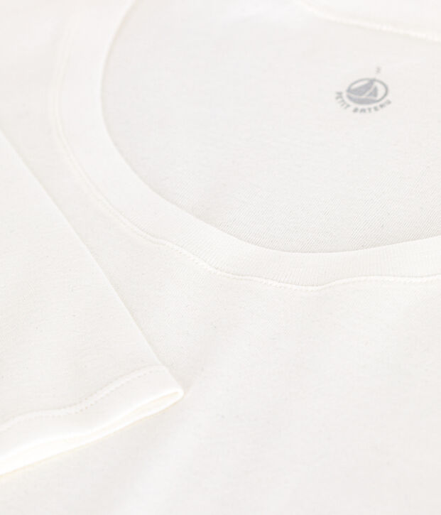 T-shirt a maniche lunghe con scollo a ballerina donna bianco