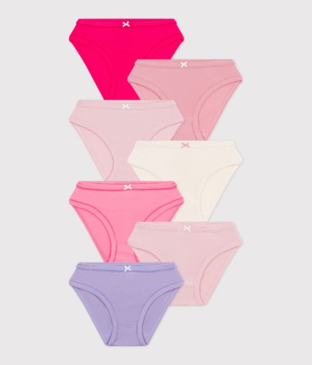 Set di slip in cotone a tinta unita bambina multicolore