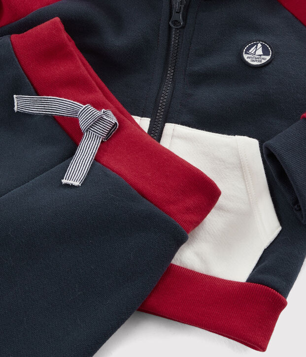 Completo due pezzi beb&egrave; maschio blu/multicolore