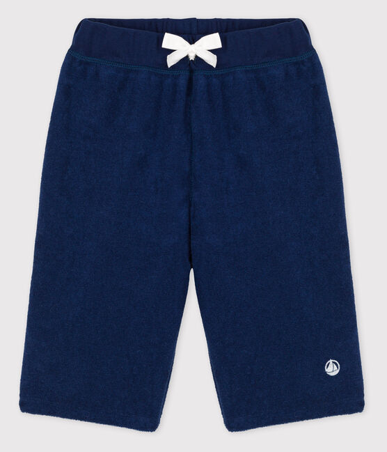 Bermuda in spugna bouclette bambino blu MEDIEVAL