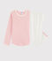 Pigiama rosa a pois bambina a costine trou-trou bianco MARSHMALLOW/rosa CHARME