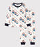 Pigiama bambino unisex in tessuto felpato motivo funivia bianco MARSHMALLOW/bianco MULTICO