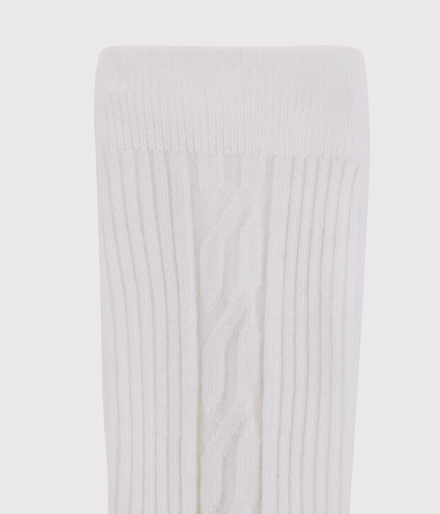 Collant caldo bambina bianco