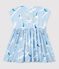Abito a manica corta in popeline bebè femmina blu JASMIN/bianco MULTICO