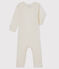 Body a maniche lunghe bebè in lana e cotone bianco MARSHMALLOW