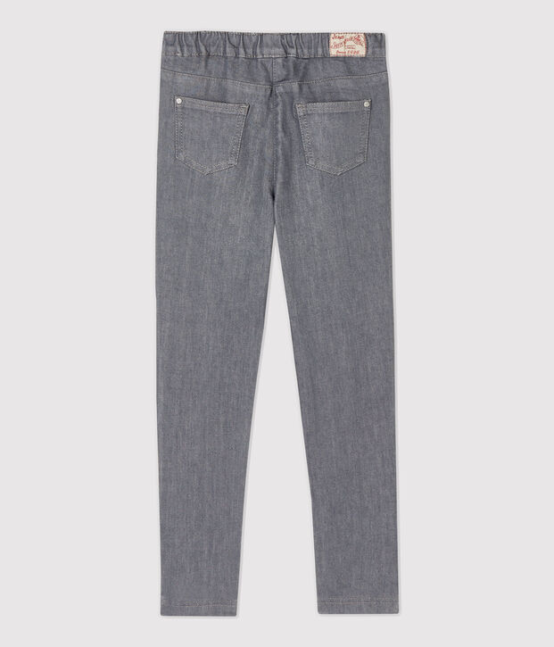 Pantaloni slim in denim bambina grigio/DARK GREY