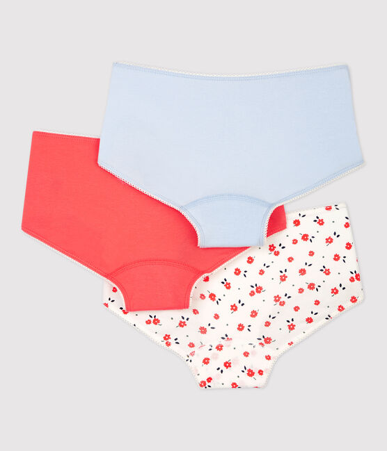 Confezione da 3 mutandine bambina a fiori in cotone biologico variante 1