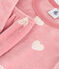 Pigiama in velluto con stampa a cuori bambino rosa ROSEWOOD/ MARSHMALLOW