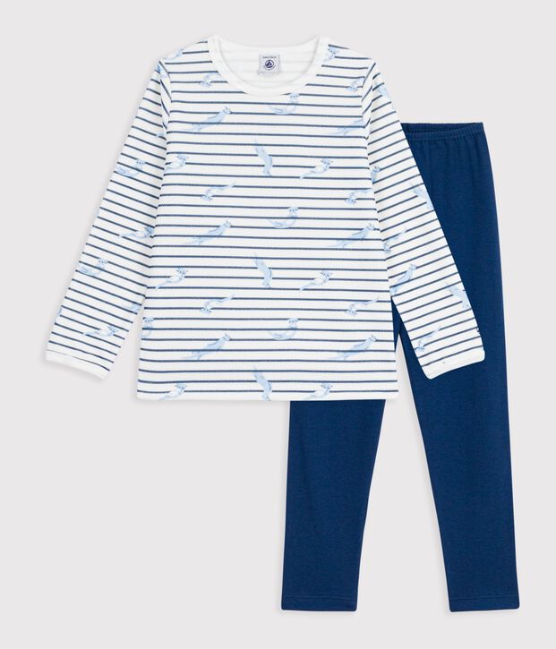 Pyjama  en velours bianco/blu/multicolore