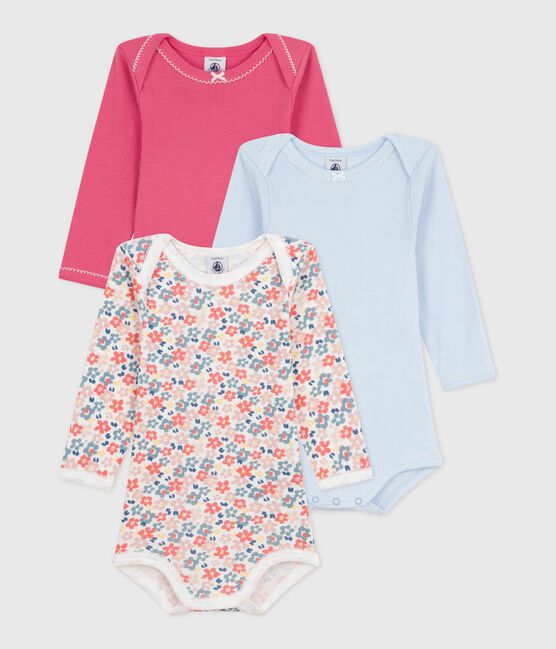 Set di body a maniche lunghe in cotone con stampa a fiori neonato variante 1