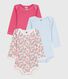 Set di body a maniche lunghe in cotone con stampa a fiori neonato