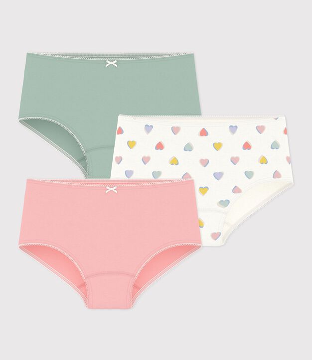 Set di shorty in cotone a cuori bambina multicolore