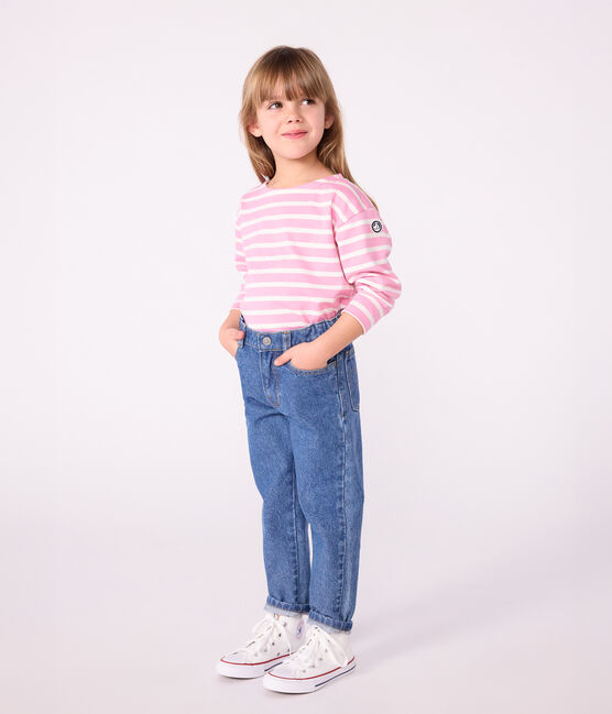 Marinière in cotone bambino rosa BOUDOIR/ MILK
