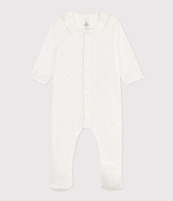 Tutina pigiama a pois in cotone bianco MARSHMALLOW/ EDNA