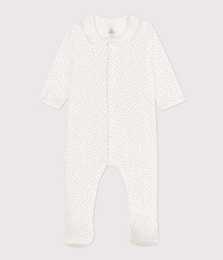 Tutina pigiama a pois in cotone bianco MARSHMALLOW/ EDNA