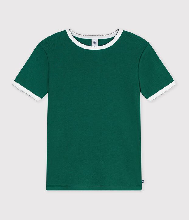 T-shirt a maniche corte in cotone tinta unita donna TREE