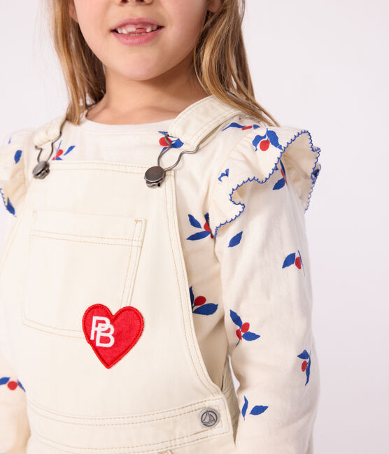 T-shirt a maniche lunghe in cotone con stampa bambina MILK/ MULTICO