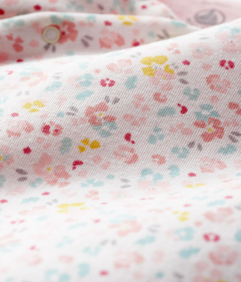 Tutina lunga a coste bimba bianco/multicolore