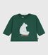 T-shirt a maniche lunghe in cotone con motivo gatto neonato