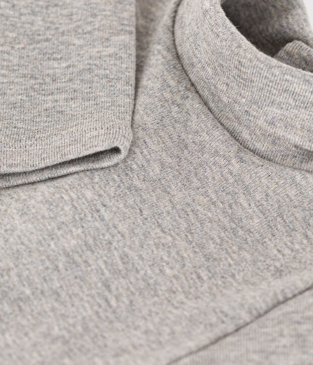 Body a manica lunga e collo alto in cotone per beb&egrave; grigio