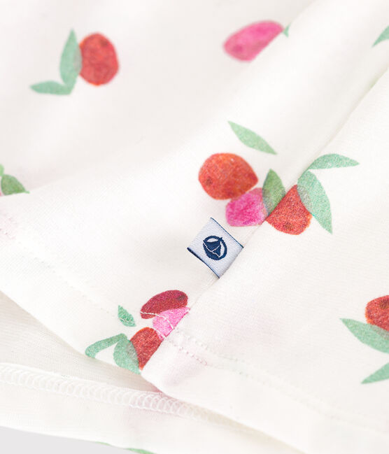 Camicia da notte in cotone con frutti stampati bambino bianco MARSHMALLOW/bianco MULTICO