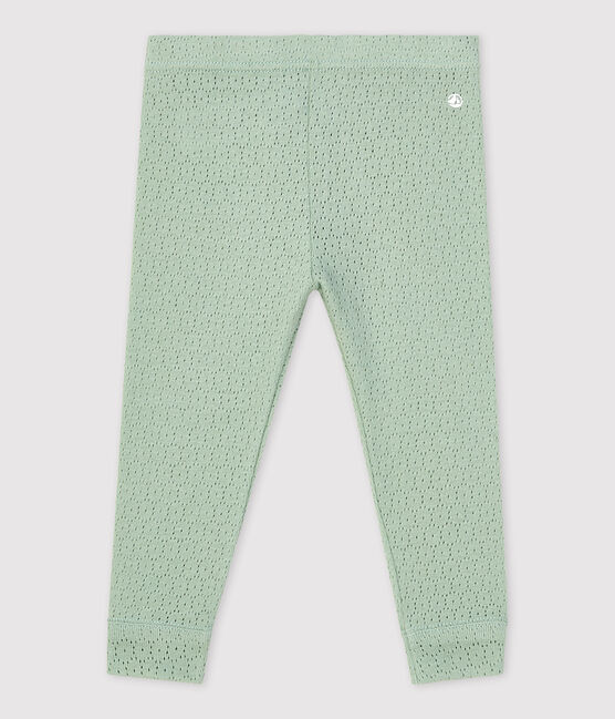Leggings in maglia traforata per bebè verde HERBIER